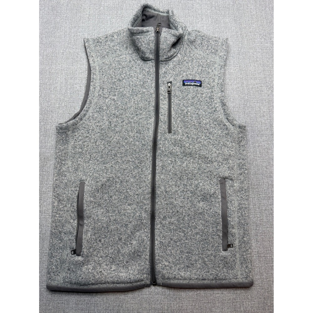 Patagonia Mens Better Sweater Vest Sz Small Gray Stonewash Full Zip Fleece 25882